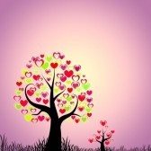 6182971-abstract-trees-with-hearts-on-pink-purple-background